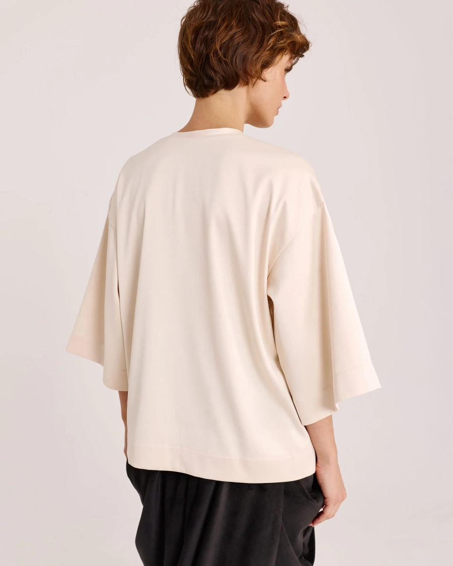 Футболка из атласа PEARL Anmuse, цвет: кремовый, TSH23W52-PRL купить онлайн