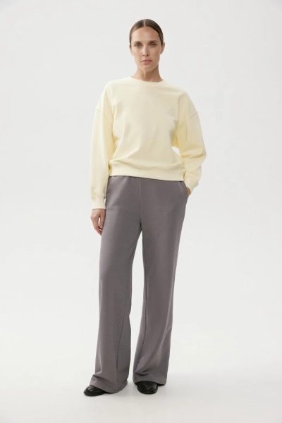 Брюки трикотажные из хлопка Daisyknit, цвет: серый,  купить онлайн