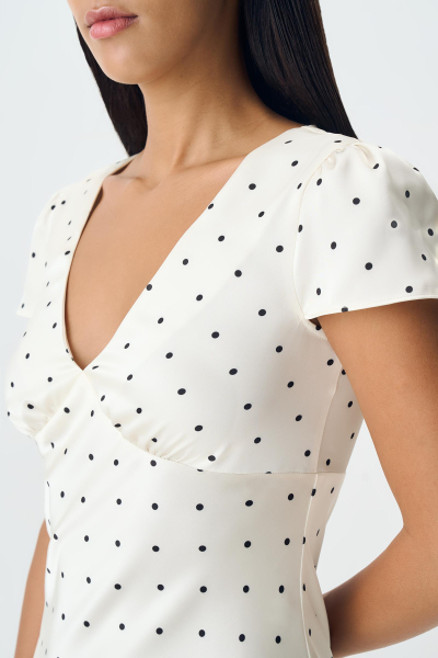 Платье из сатина в горох Charmstore, цвет: ванильный, 111-34739-113 купить онлайн