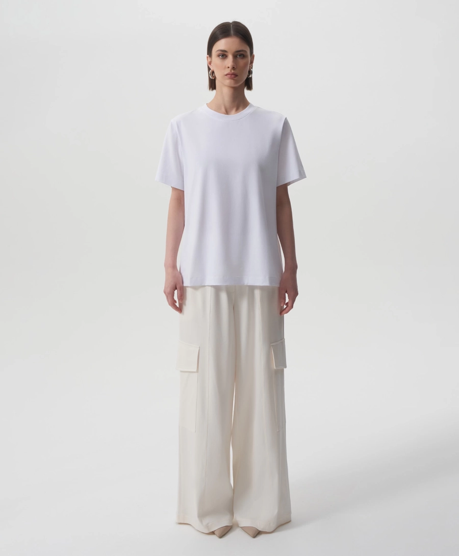 Футболка силуэта умеренный оверсайз GLVR, цвет: белый, 125G26GAC1224 купить онлайн