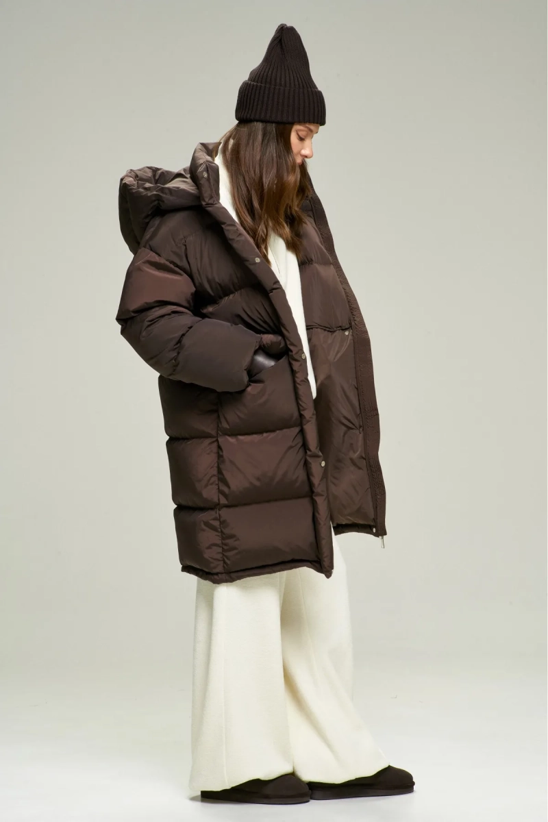 Пуховик удлиненный Brown Erist store, цвет: коричневый, НФ-00002830 купить онлайн