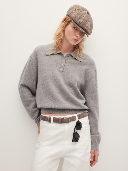 Шерстяной джемпер-поло Chaika, цвет: Светло-серый, AW25KJ04-111 купить онлайн