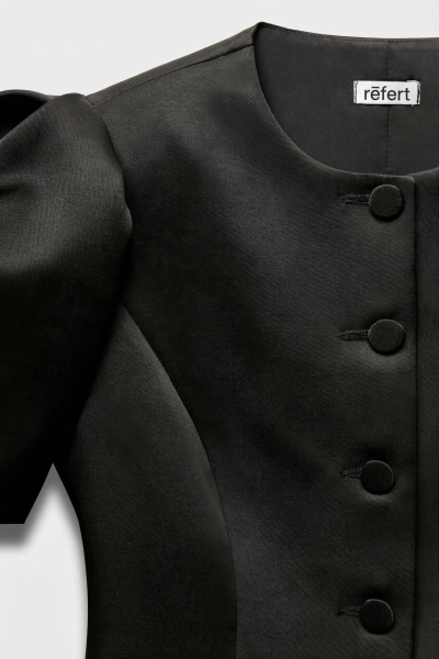 Жакет с объемными рукавами из сатина REFERT, цвет: Черный, 04-3860/2-2511 купить онлайн