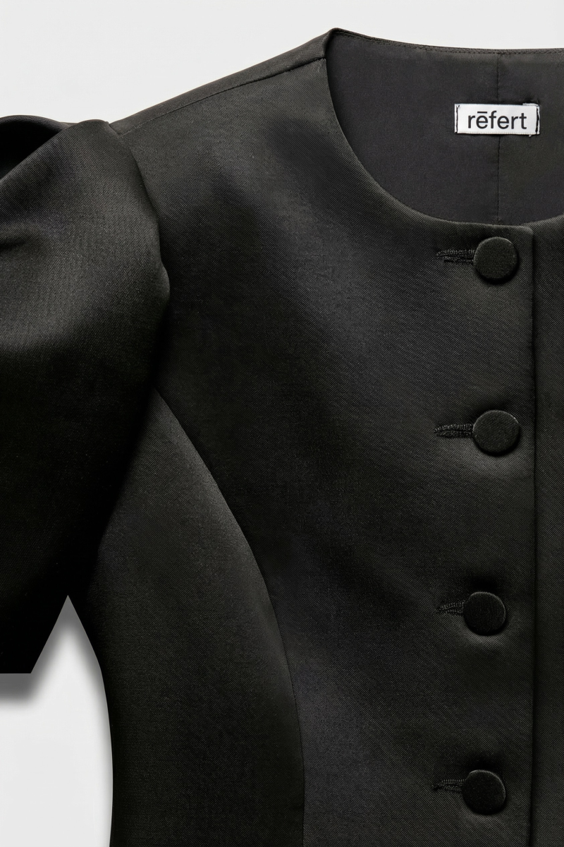 Жакет с объемными рукавами из сатина REFERT, цвет: Черный, 04-3860/2-2511 купить онлайн