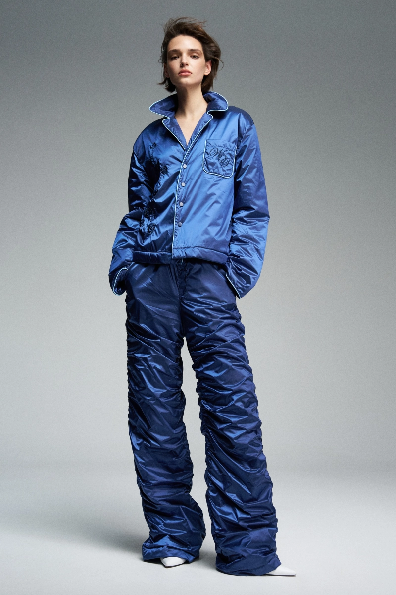 Утепленные брюки с вышивкой WALK OF SHAME, цвет: синий, PP001/FW2526 купить онлайн