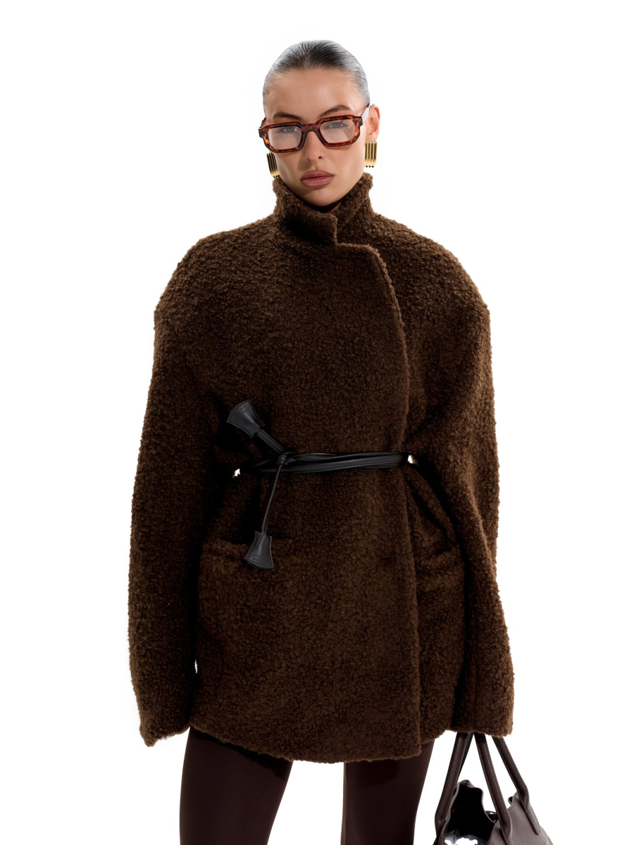 Пальто из смесовой шерсти ANOTHER SELECT, цвет: коричневый, 00062 купить онлайн