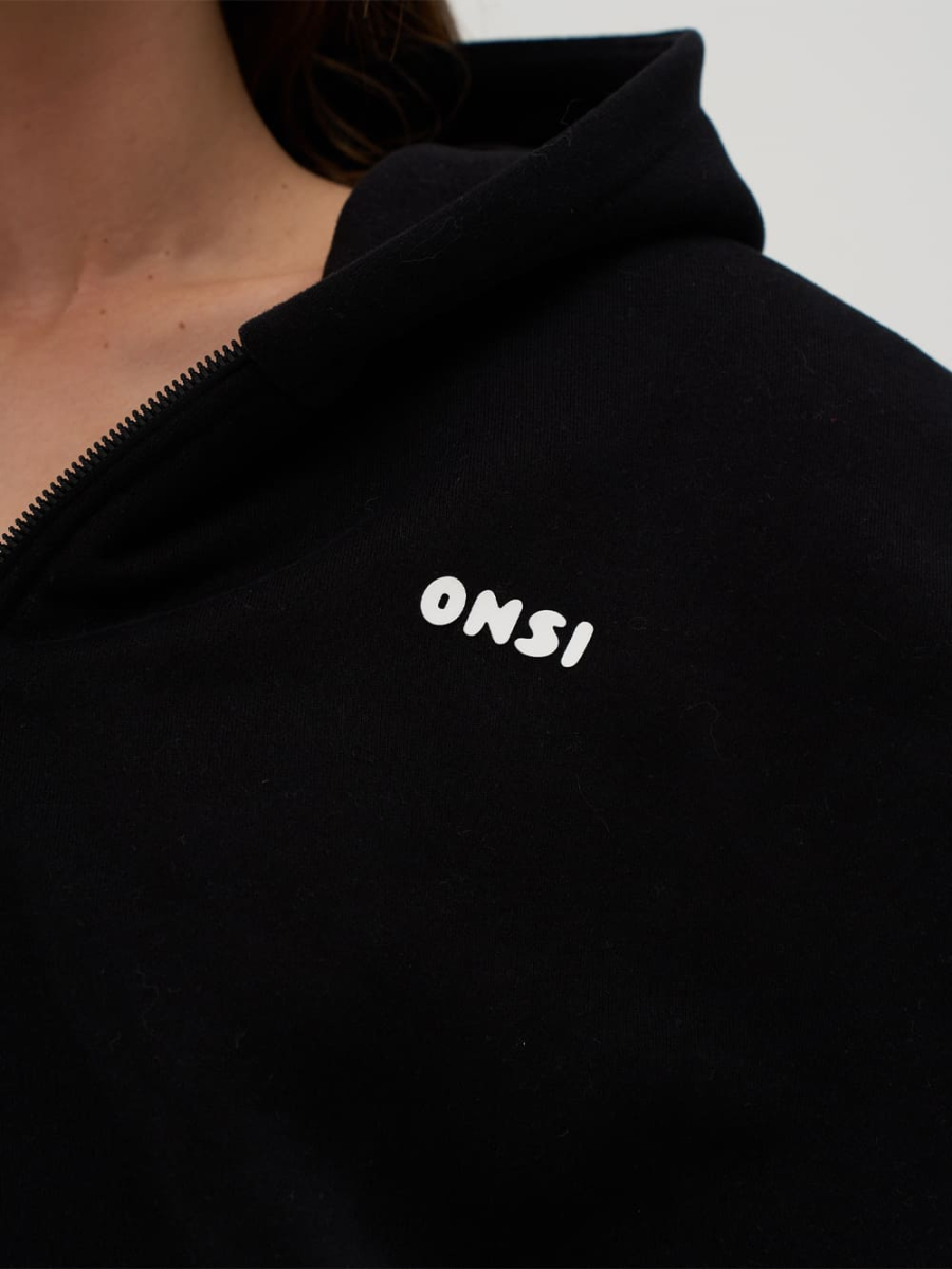 Crop Худи утепленное с кулиской ONSI, цвет: black,  купить онлайн