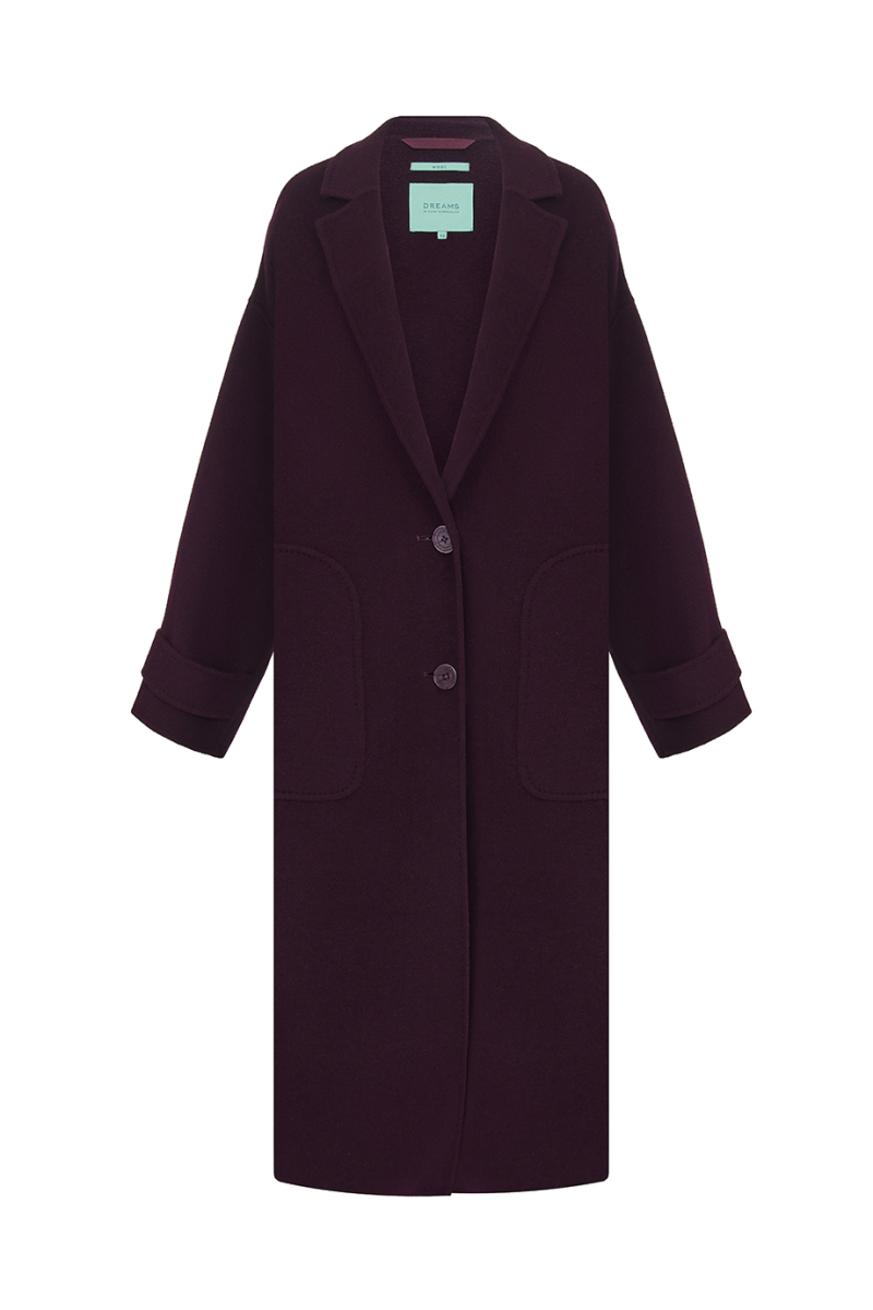 Пальто-кокон из шерсти DREAMS BY ALENA AKHMADULLINA, цвет: фиолетовый, 126101020204545/112000 купить онлайн