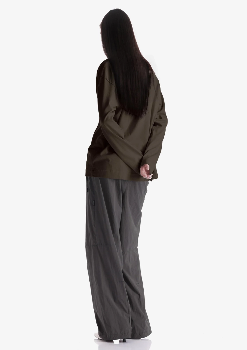 Лонгслив с тональным логотипом KRAKATAU, цвет: коричневый, Tu125-7 купить онлайн