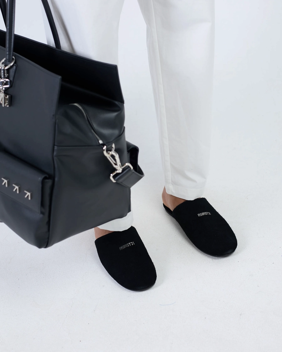 Слиперы из замши ASIA ST 71, цвет: Черный Ast71.slipper-bl | новая мужская коллекция купить онлайн