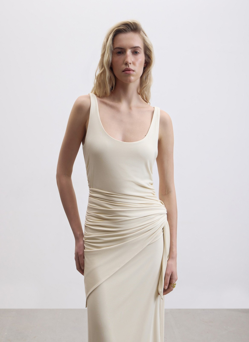 Платье из трикотажа ALL WE NEED, цвет: ванильный, 2604W2434-109 купить онлайн