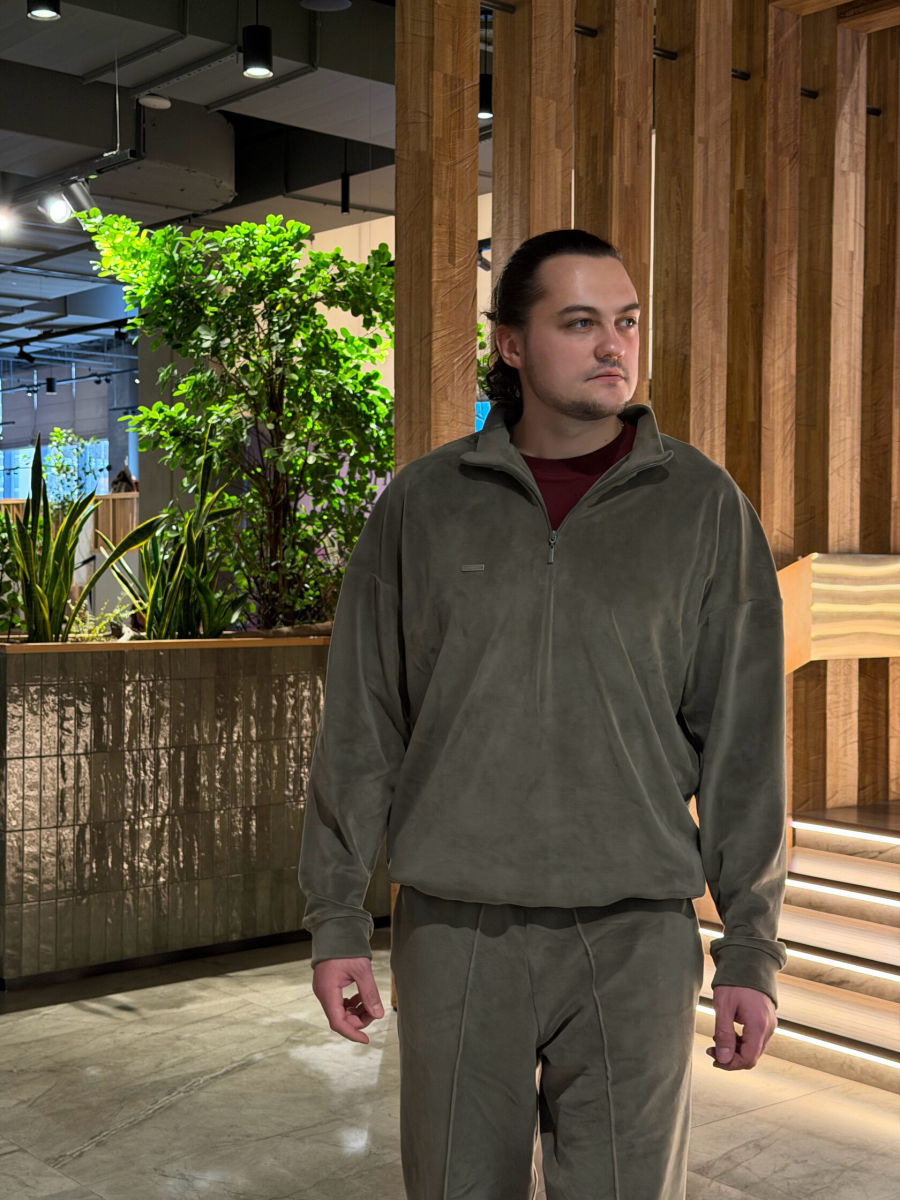 Анорак Велюр мужской GARCHIT, цвет: хаки, GMVelAnKh купить онлайн