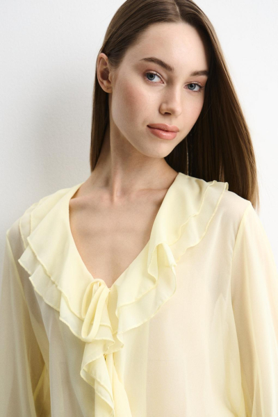 Блузка с воланами ENEVOO, цвет: Желтый, 06936 купить онлайн