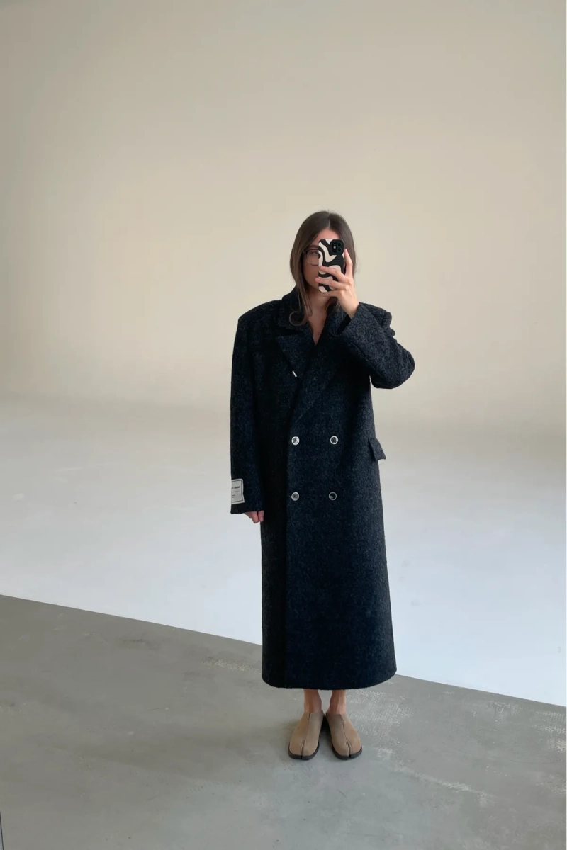 Пальто-макси Erist store, цвет: Черный, НФ-00003231 купить онлайн