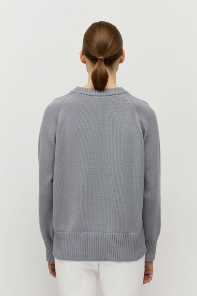 Джемпер из мерсеризованного хлопка AROUND, цвет: французский серый, 219_86C08 купить онлайн