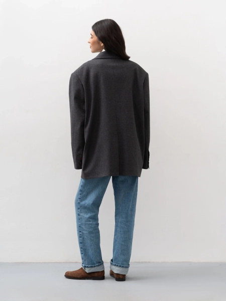Пиджак oversize из шерсти TRES, цвет: серый, НФ-00002430 купить онлайн