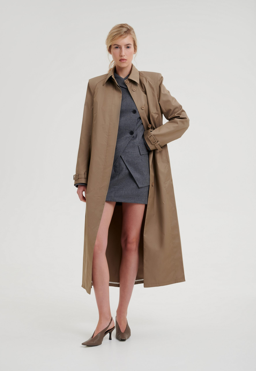 Тренч со съемным кейпом CHUBA, цвет: Тауп, НФ-00001005 купить онлайн