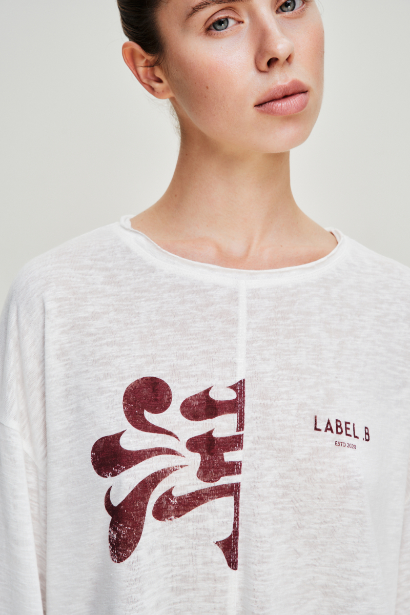 Лонгслив объемный тонкий Label .B, цвет: молочный,  купить онлайн