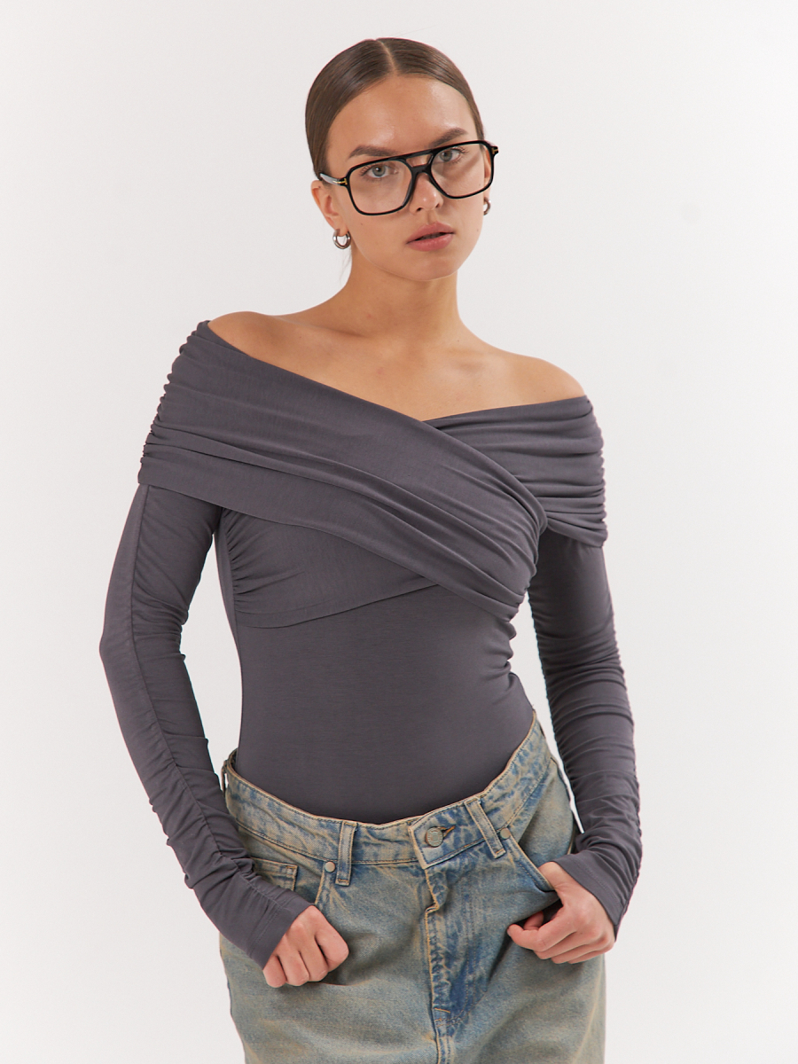 Боди drape ELASTIC, цвет: графит,  купить онлайн