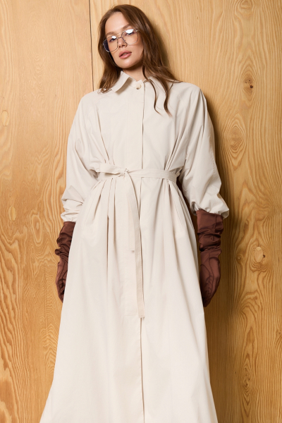 Тренч облегченный из технологичной ткани Ricoco, цвет: слоновая кость, 7067/1 купить онлайн