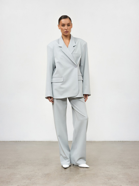 Классические брюки в полоску ANOTHER SELECT, цвет: голубой, 00085 купить онлайн