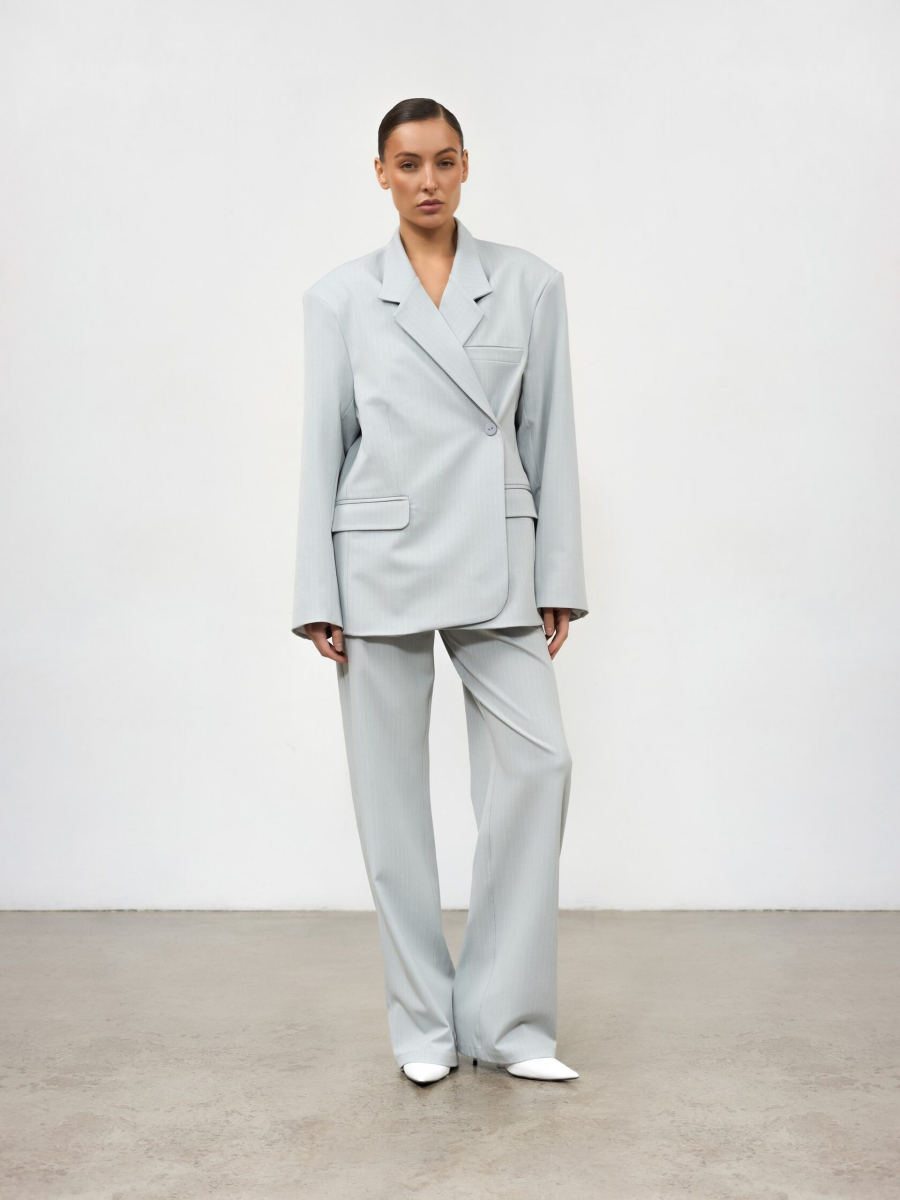 Классические брюки в полоску ANOTHER SELECT, цвет: голубой, 00085 купить онлайн