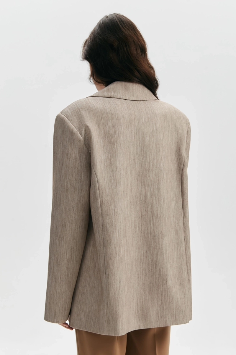 Жакет оверсайз с эффектом меланж Mollis, цвет: бежевый, 14-04-3054/1 купить онлайн