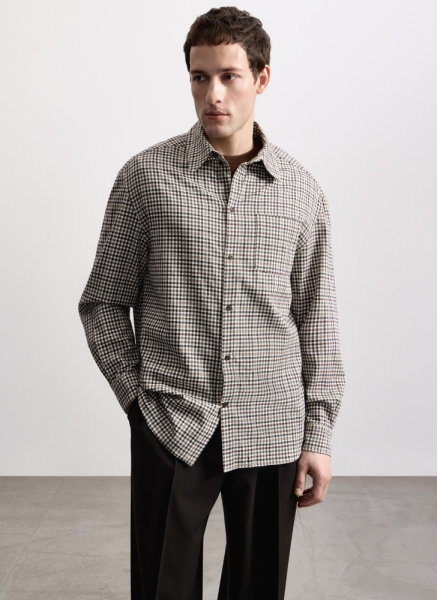 Рубашка в клетку из плотного мягкого хлопка