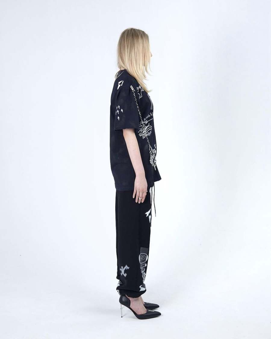 Джоггеры KINO DRAWINGS PATCH 580 GR BLACK ASIA ST 71, цвет: Черный, Ast71.kino-jogg-draw-bl купить онлайн