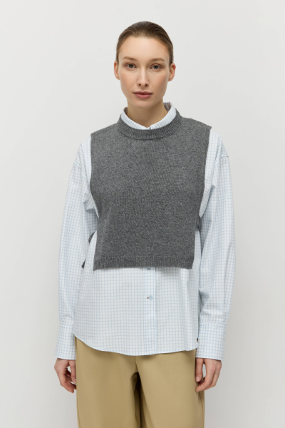 Манишка из смесового кашемира с завязками