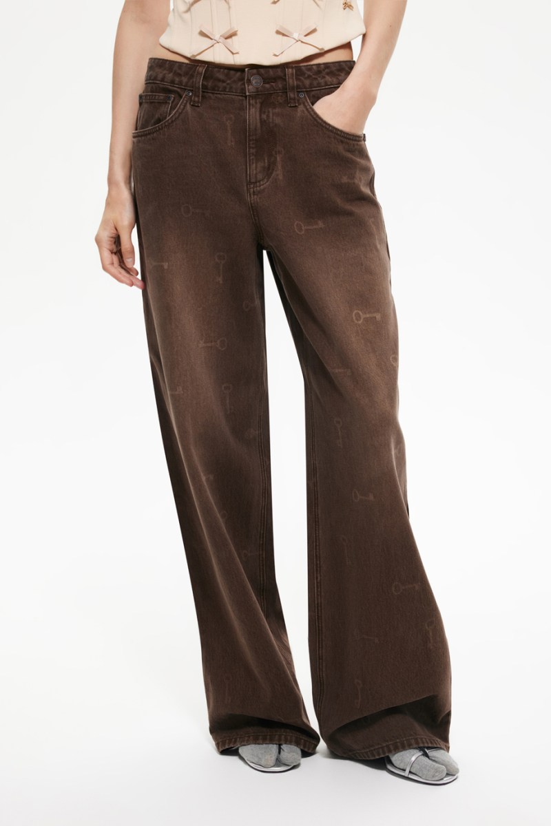 Широкие джинсы DREAMS BY ALENA AKHMADULLINA, цвет: коричневый, 225105080204470/208000 купить онлайн