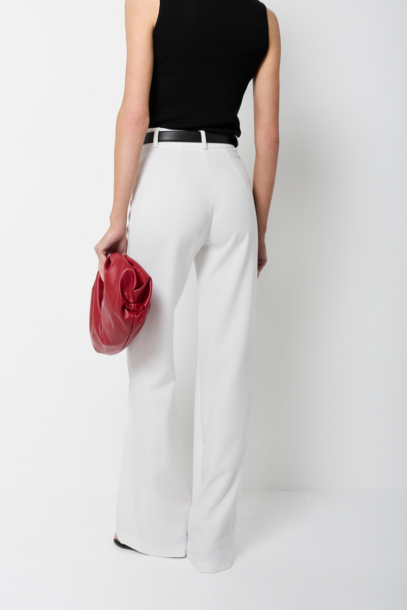 Брюки классические со средней посадкой Ricoco, цвет: белый, 7054/1 купить онлайн