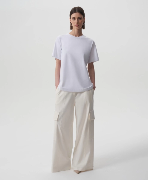 Футболка силуэта умеренный оверсайз GLVR, цвет: белый, 125G26GAC1224 купить онлайн