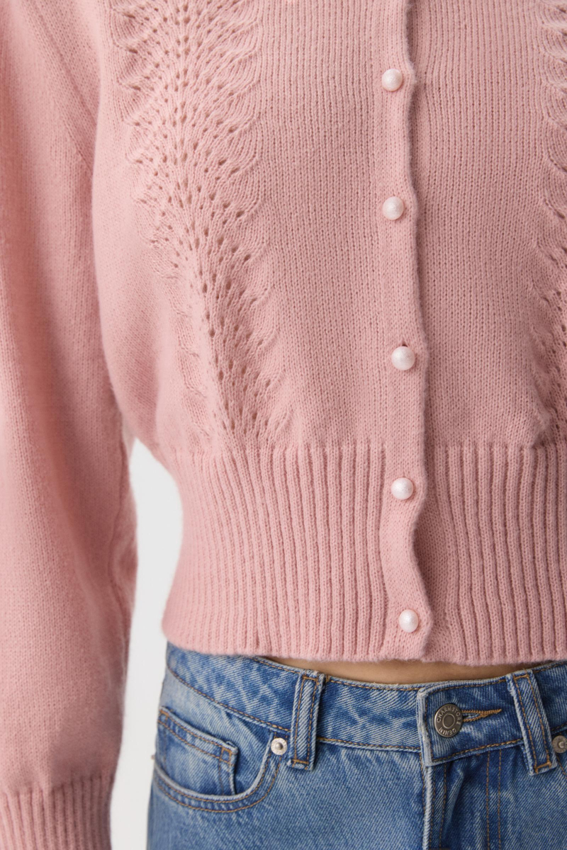 Кардиган с декоративным узором Charmstore, цвет: пудровый, 305-43685-227 купить онлайн