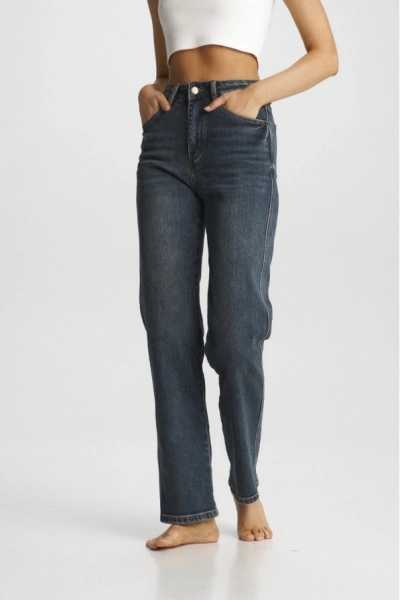 Джинсы Stright с потертостями Dark Blue Erist store, цвет: темно-синий, НФ-00001675 купить онлайн