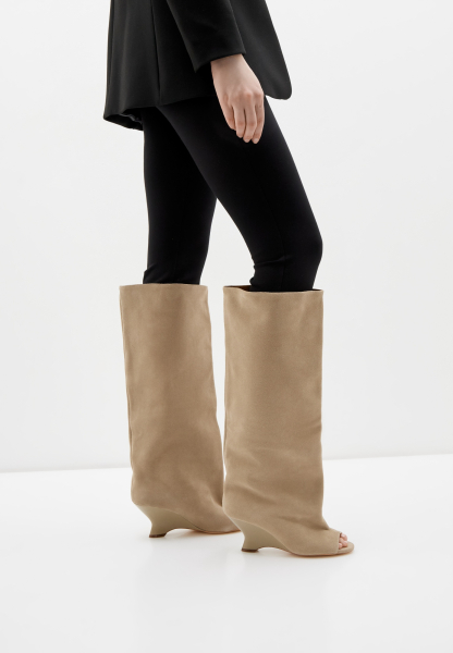 Сапоги на платформе с открытым носом SBALO, цвет: бежевый SHT89 купить онлайн