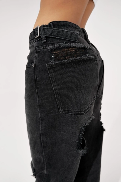Джинсы MAMA NE POYMET CUTS BLACK YONS, цвет: Черный, YO-388 купить онлайн