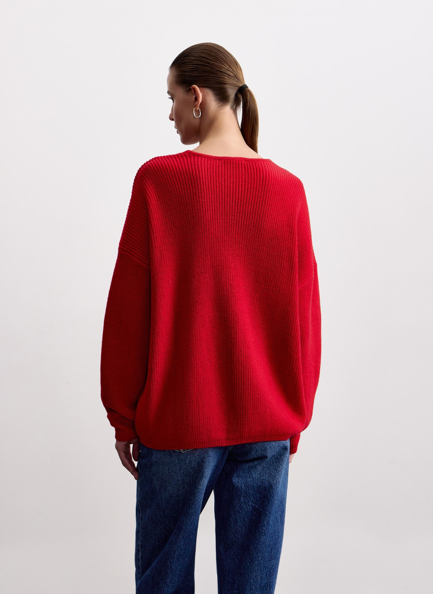 Джемпер с V-образным вырезом ALL WE NEED, цвет: красный, 2603W3545-07 купить онлайн