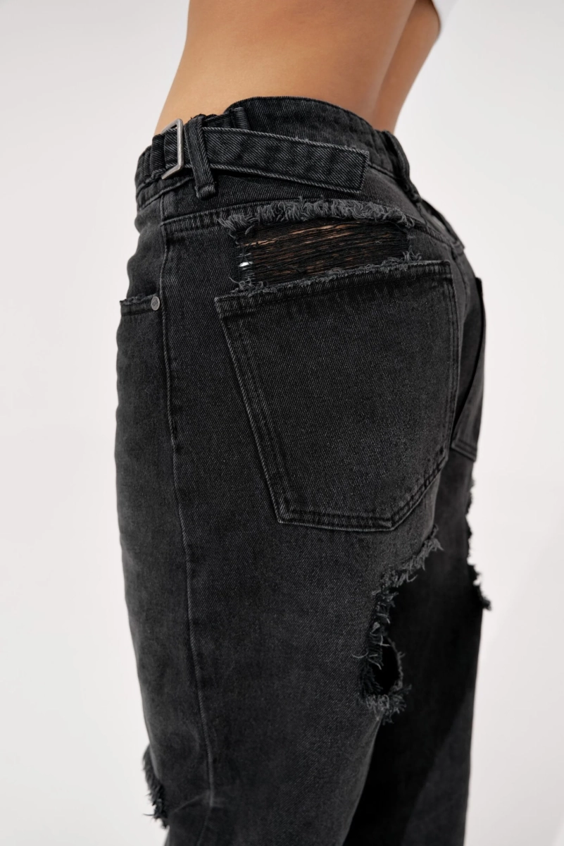 Джинсы MAMA NE POYMET CUTS BLACK YONS, цвет: Черный, YO-388 купить онлайн