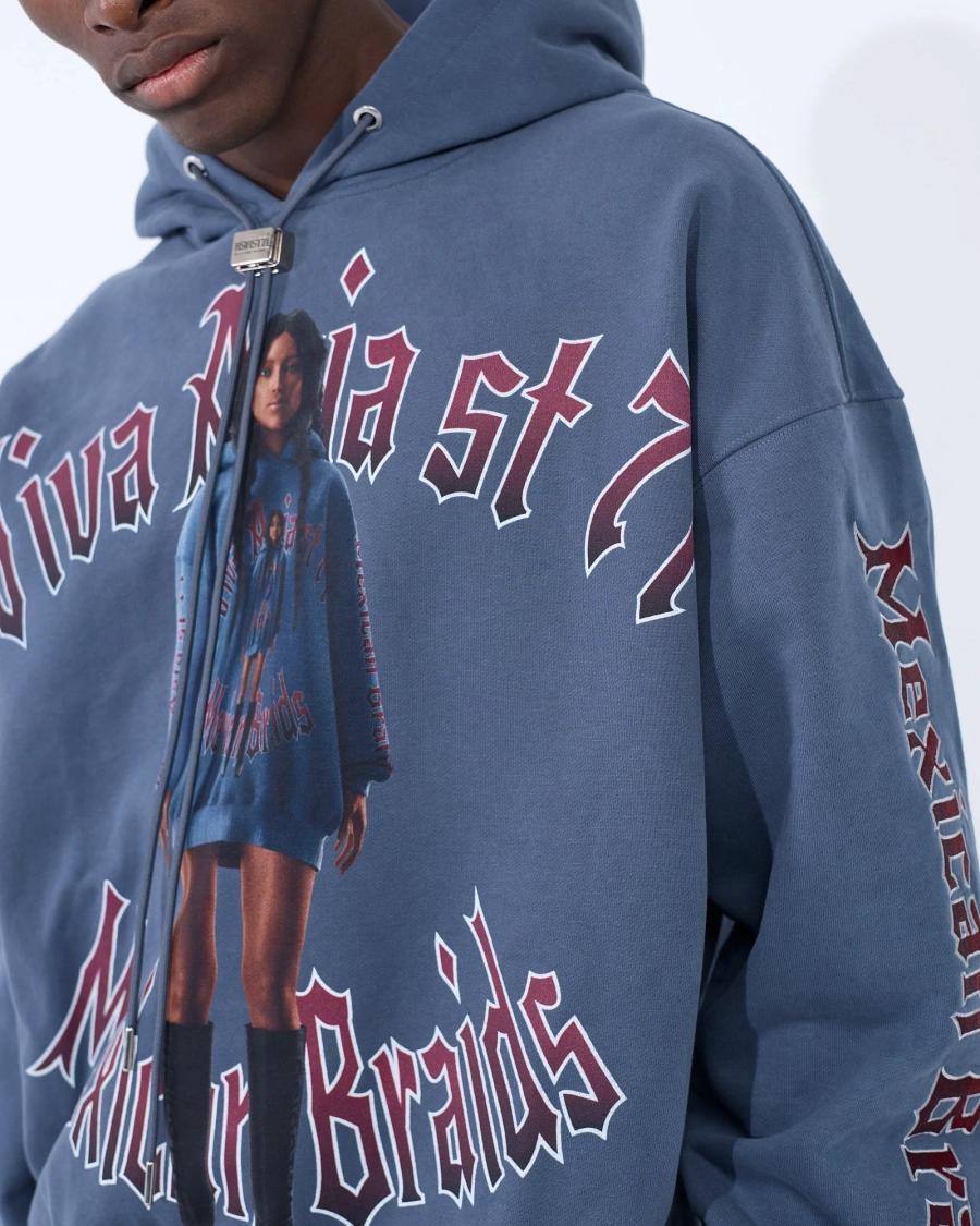 Худи MEXICAN BRAIDS PARIS BLUE ASIA ST 71, цвет: синий, Ast71.hood-braid-blue купить онлайн