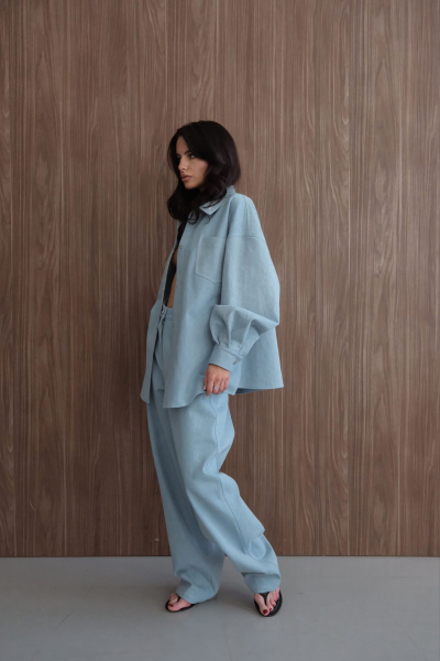 Рубашка оверсайз "Небо" Мини, цвет: голубой, НФ-00000502 купить онлайн