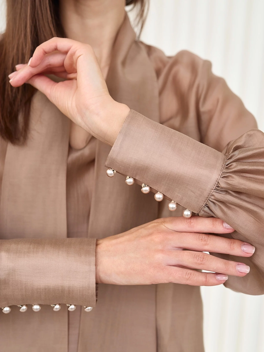 Блуза воздушная с бантом I.B.W., цвет: карамель, BL031 купить онлайн