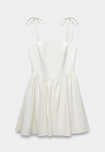 Платье мини с завязками-бантиками REFERT, цвет: молочный, 08-4031/1-2511 купить онлайн