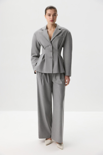 Брюки палаццо с широким поясом Charmstore, цвет: серый меланж, 101-45935-889 купить онлайн