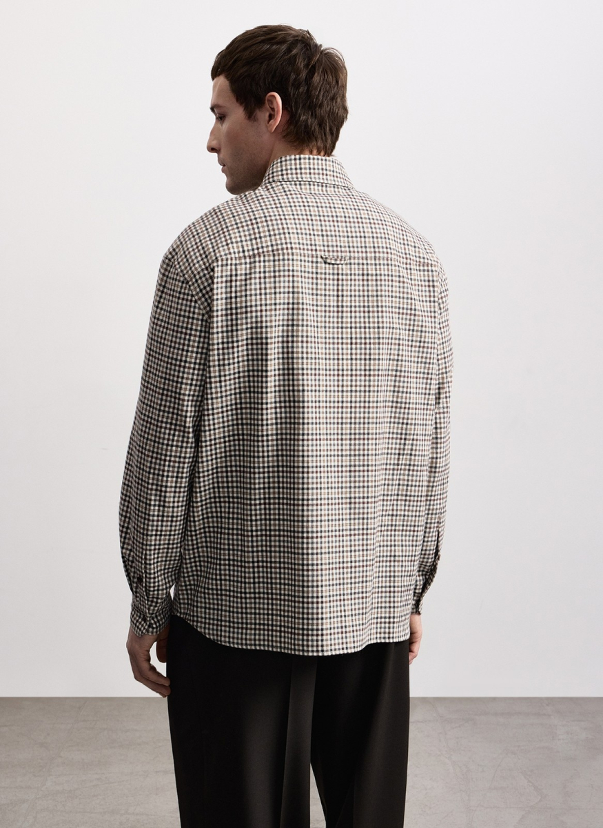 Рубашка в клетку из плотного мягкого хлопка ALL WE NEED, цвет: серый, 2603M1389-03 купить онлайн