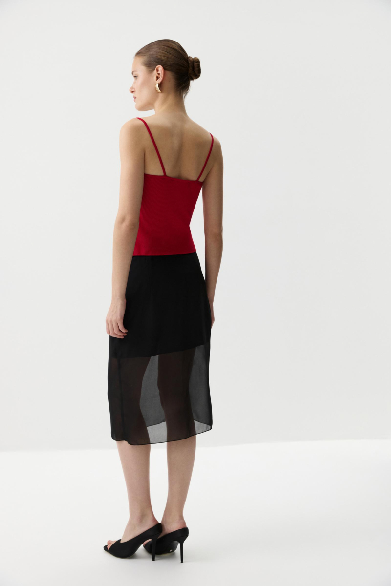 Топ вязаный с кружевом Charmstore, цвет: красный, 309-52373-440 купить онлайн