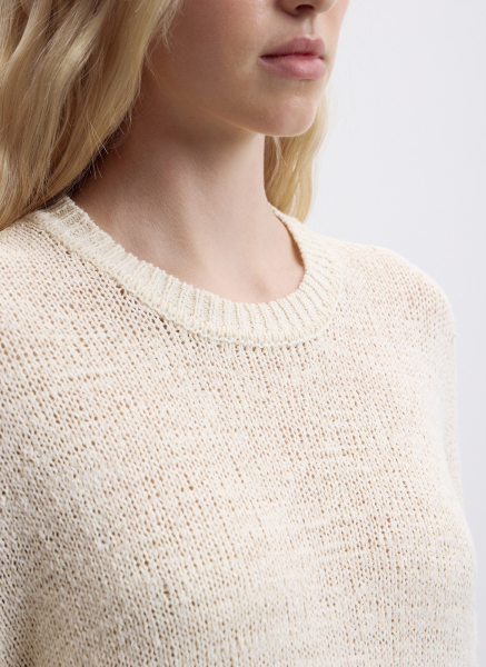 Джемпер ажурной вязки ALL WE NEED, цвет: молочный, 2604W3552-21 купить онлайн