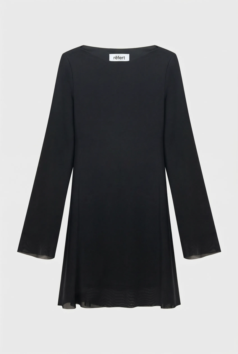 Платье мини из трикотажа