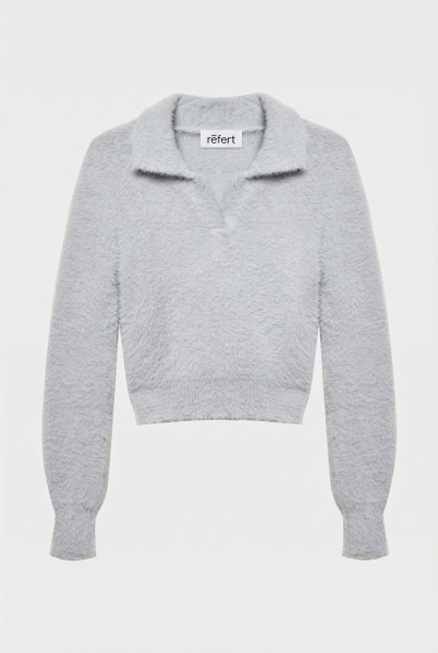 Джемпер с v-образным вырезом с ворсом