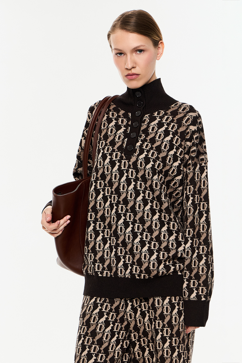 Вязаный джемпер DREAMS BY ALENA AKHMADULLINA, цвет: коричневый, 225104140304195/708000 купить онлайн